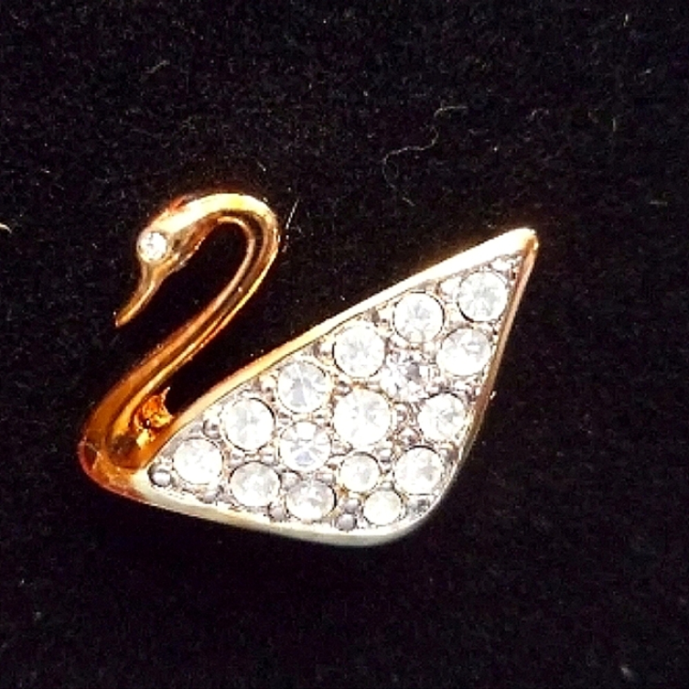 NOS Swarovski Vintage Swan Tac Pin - Picture 2 of 3